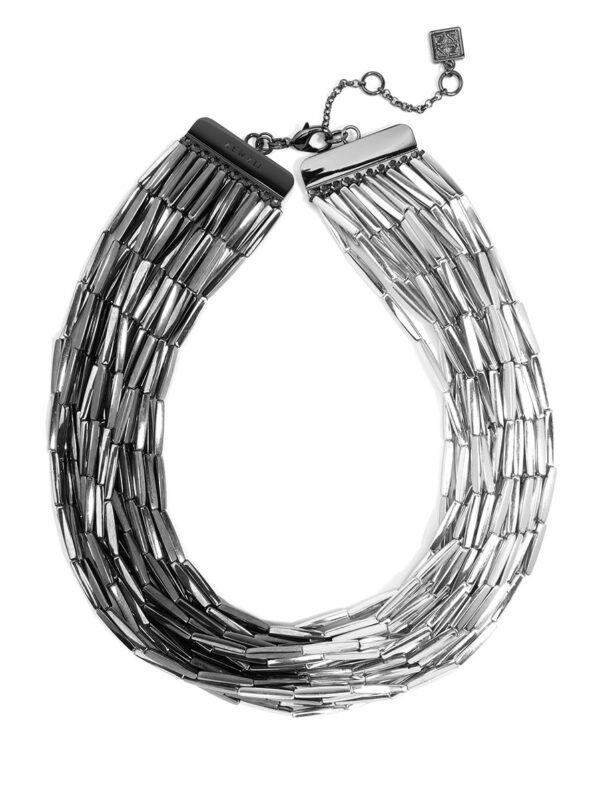 Cube 57 Two-Tone Beaded Metal Necklace